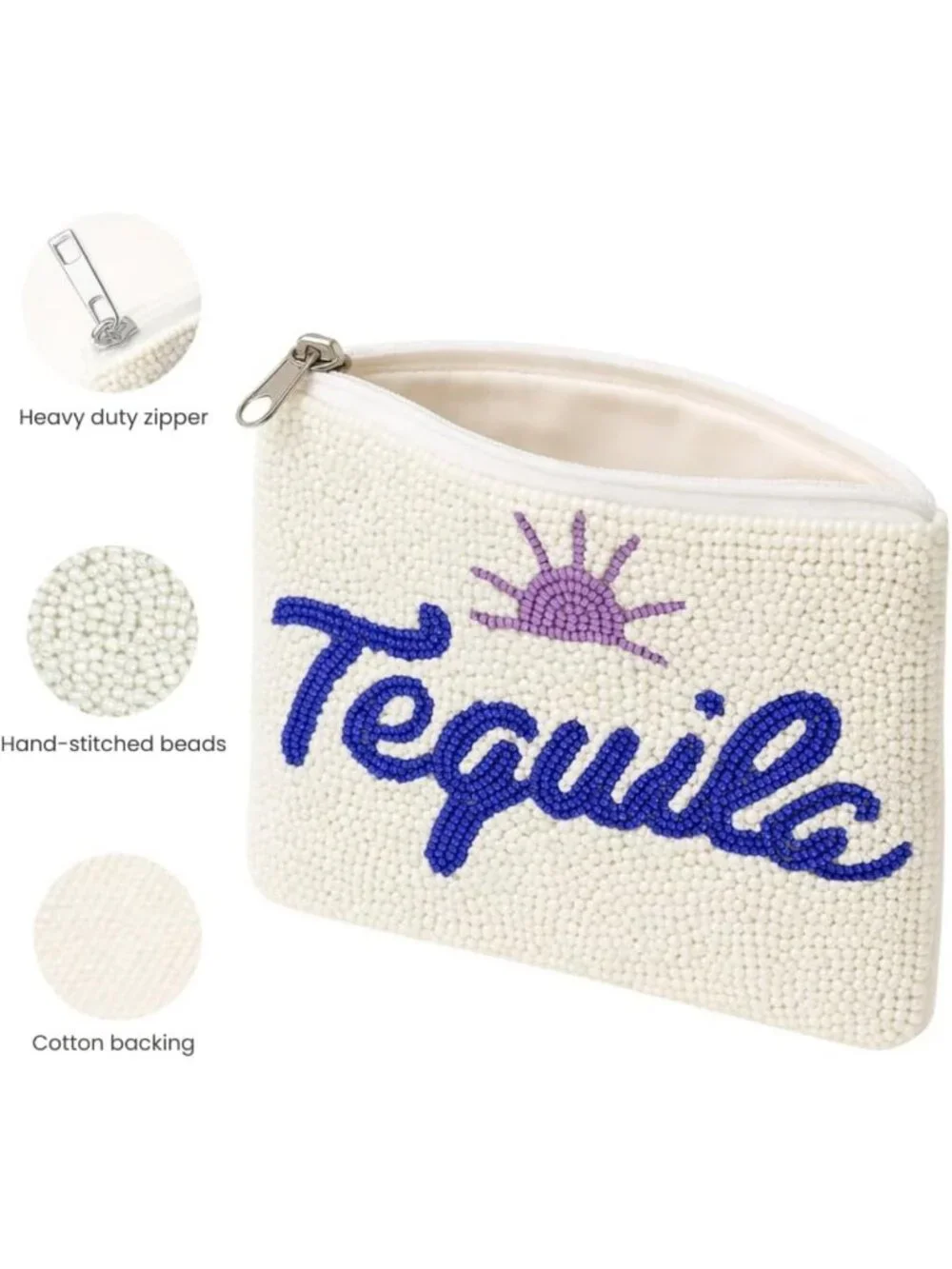 Handmade Beaded Coin Purse | Compact Zipper Wallet, Cash & Card Organizer
